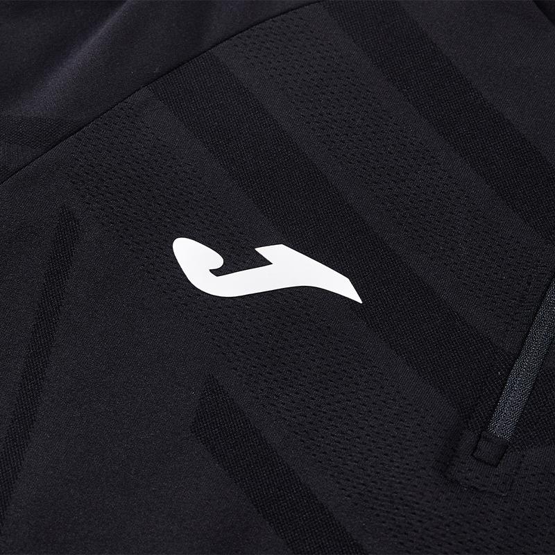 Men's one-piece woven half-zip long sleeves [black]