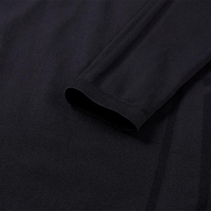 Men's one-piece woven half-zip long sleeves [black]