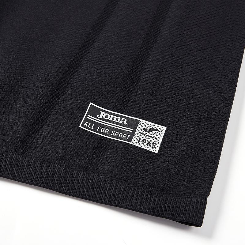Men's one-piece woven half-zip long sleeves [black]