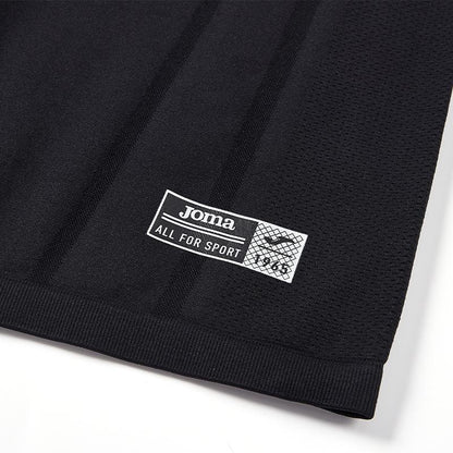 Men's one-piece woven half-zip long sleeves [black]