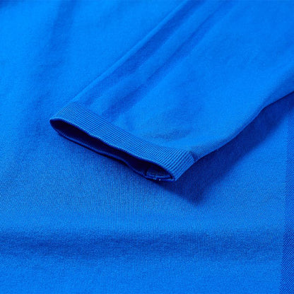 Men's one-piece woven half-zip long sleeves [royal blue]