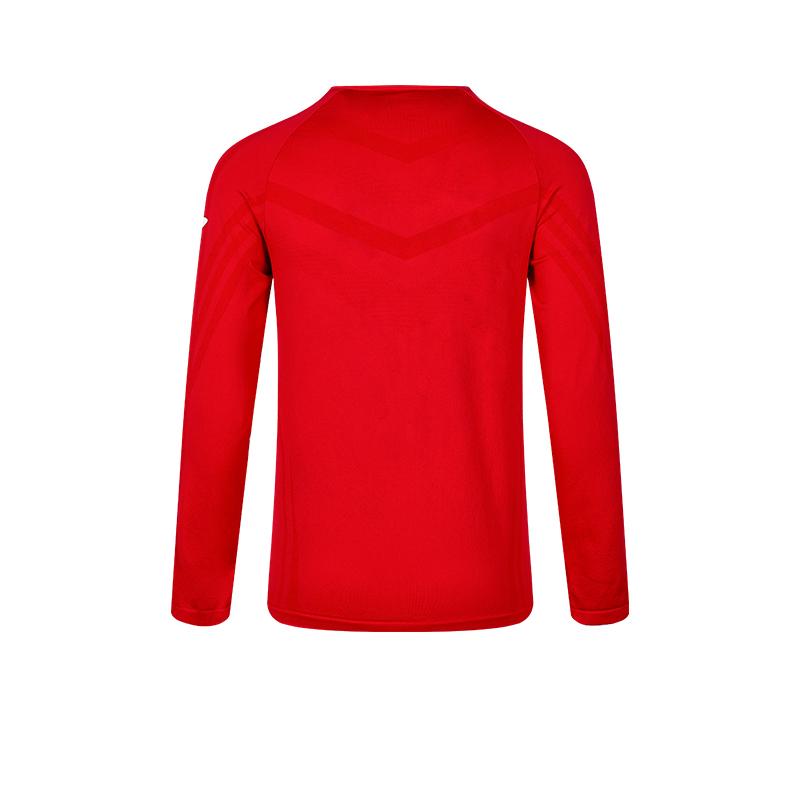 Men's one-piece woven half-zip long sleeves [red]