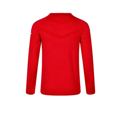 Men's one-piece woven half-zip long sleeves [red]