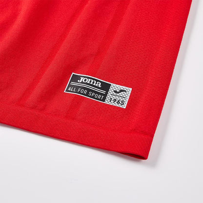 Men's one-piece woven half-zip long sleeves [red]