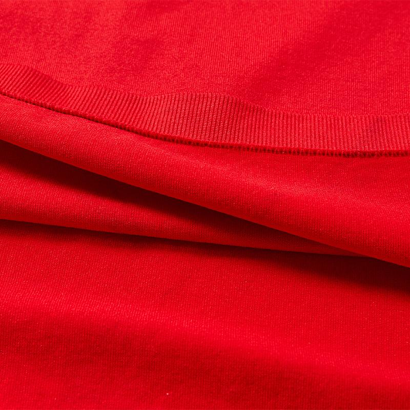 Men's one-piece woven half-zip long sleeves [red]