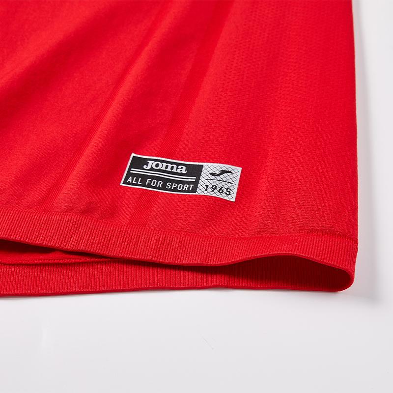 Men's one-piece woven half-zip long sleeves [red]