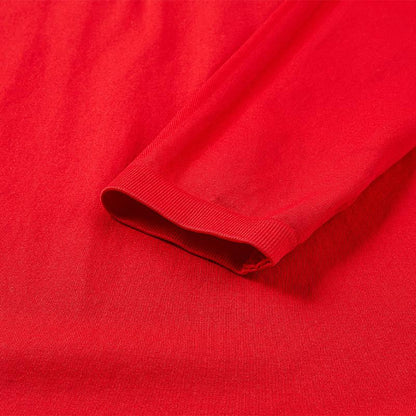 Men's one-piece woven half-zip long sleeves [red]
