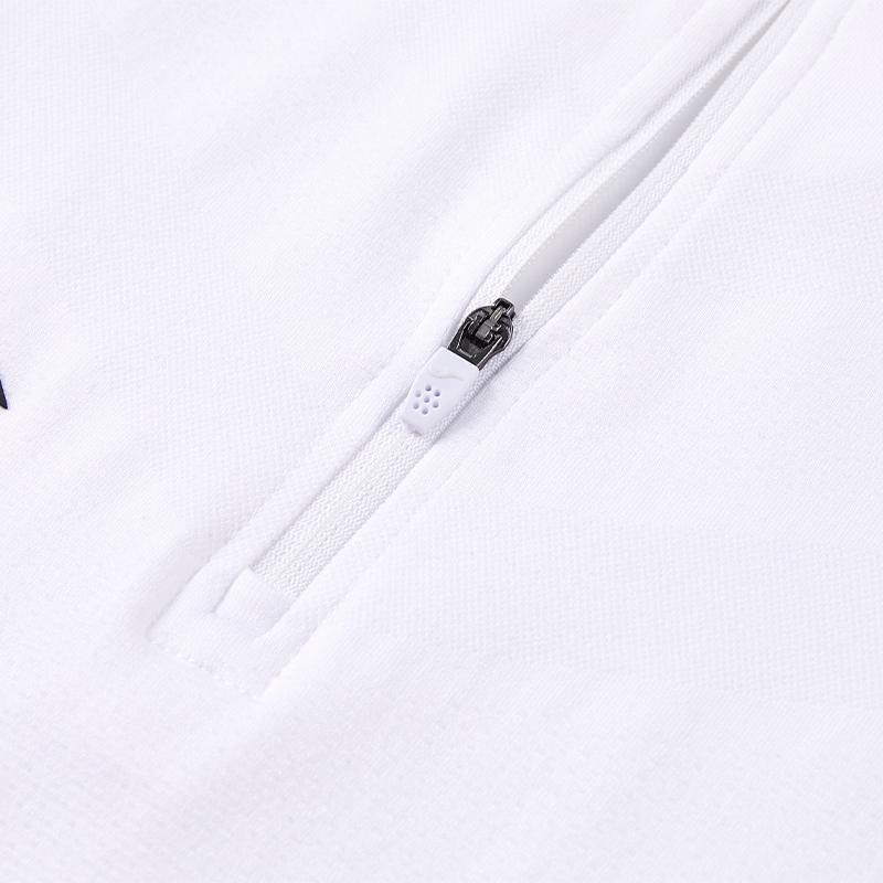 Men's one-piece woven half-zip long sleeves [white]