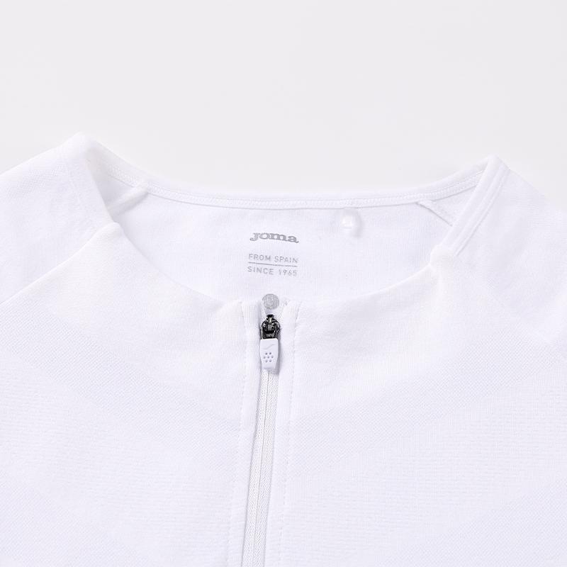 Men's one-piece woven half-zip long sleeves [white]