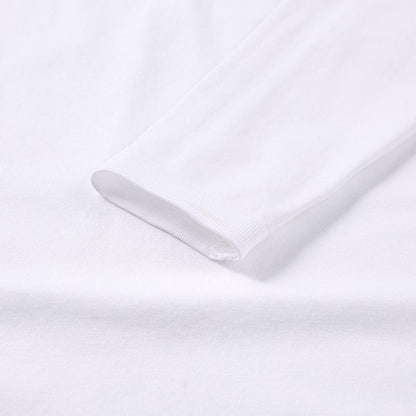 Men's one-piece woven half-zip long sleeves [white]