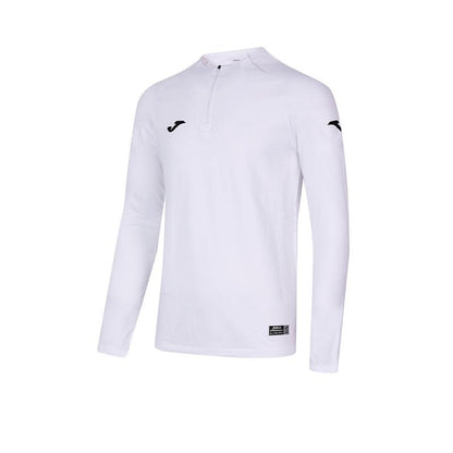 Men's one-piece woven half-zip long sleeves [white]