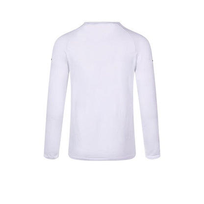 Men's one-piece woven half-zip long sleeves [white]