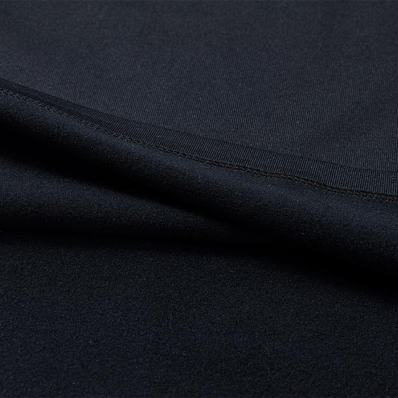 Men's High Elastic Skinny Plush Long Sleeves [Black]