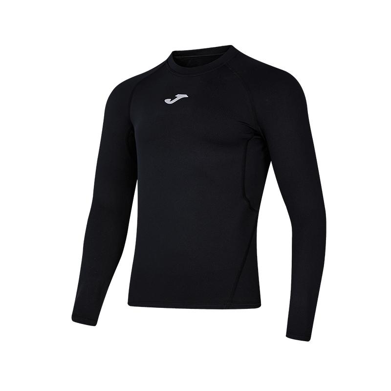 Men's High Elastic Skinny Plush Long Sleeves [Black]