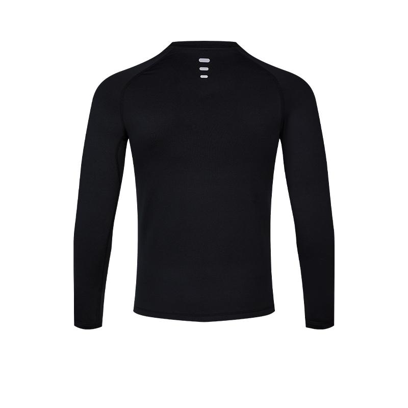 Men's High Elastic Skinny Plush Long Sleeves [Black]