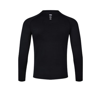 Men's High Elastic Skinny Plush Long Sleeves [Black]