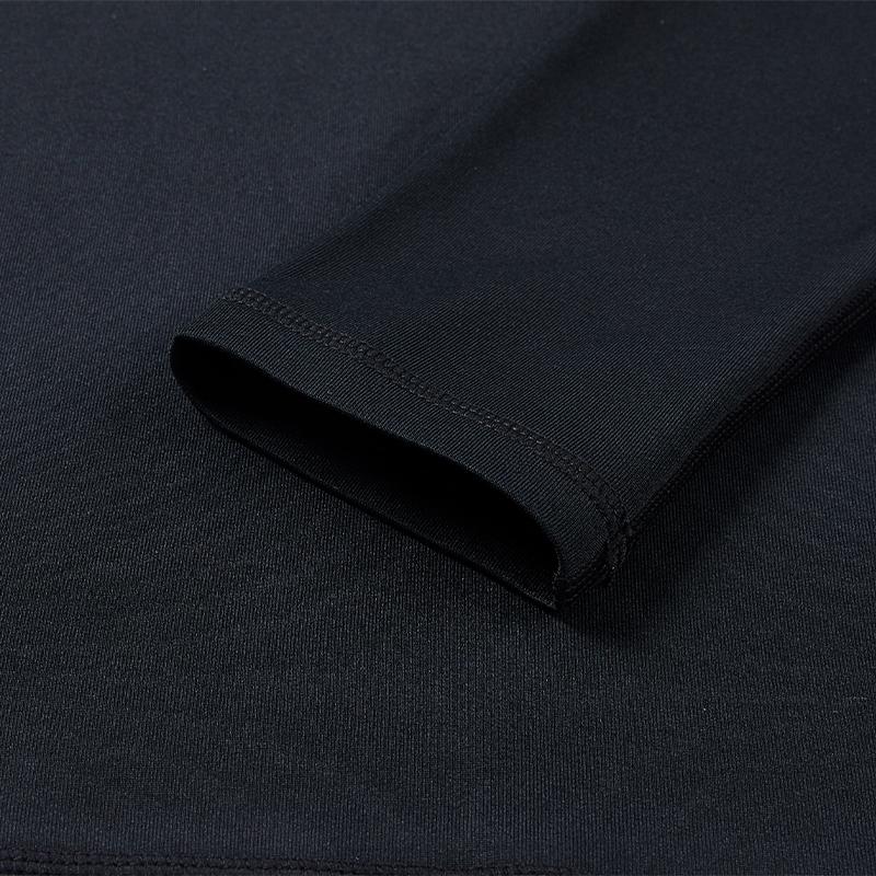 Men's High Elastic Skinny Plush Long Sleeves [Black]