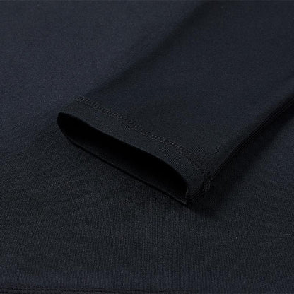 Men's High Elastic Skinny Plush Long Sleeves [Black]