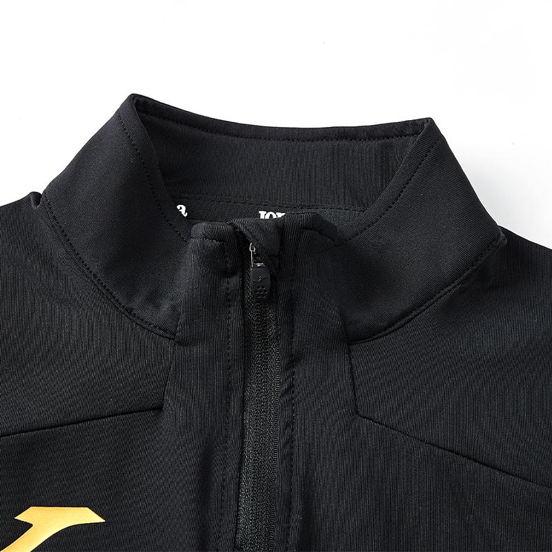 Children's half-zip training long-sleeved shirt [black] 