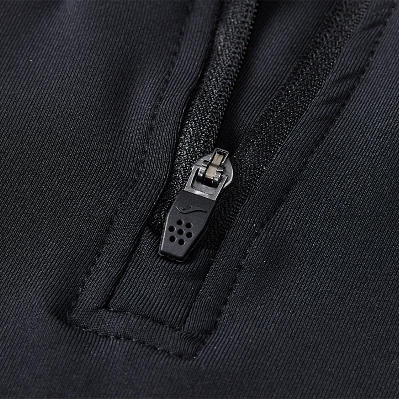 Children's half-zip training long-sleeved shirt [black] 