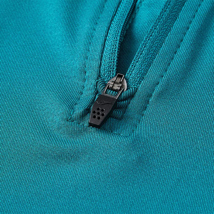 Children's half-zip training long-sleeved shirt [spruce green] 
