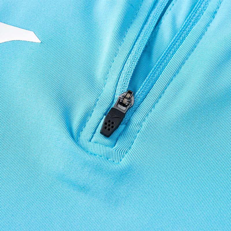 Children's half-zip training long-sleeved shirt [Manchester Blue] 