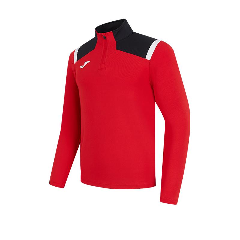 Children's half-zip training long-sleeved shirt [red] 