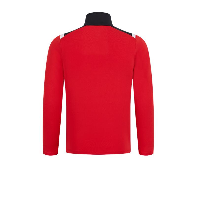 Children's half-zip training long-sleeved shirt [red] 