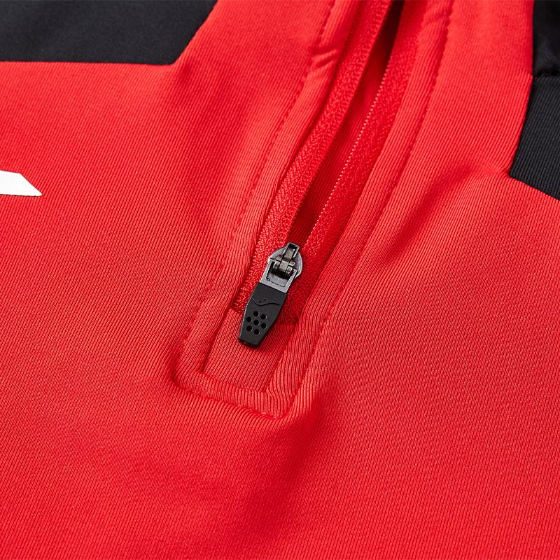 Children's half-zip training long-sleeved shirt [red] 