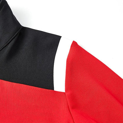 Children's half-zip training long-sleeved shirt [red] 