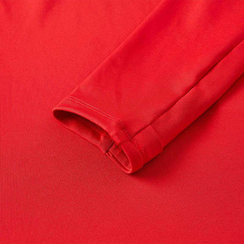 Children's half-zip training long-sleeved shirt [red] 