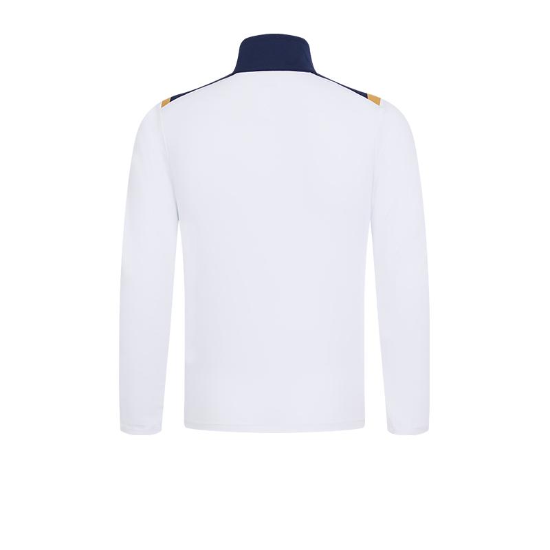 Children's half-zip training long-sleeved shirt [white] 