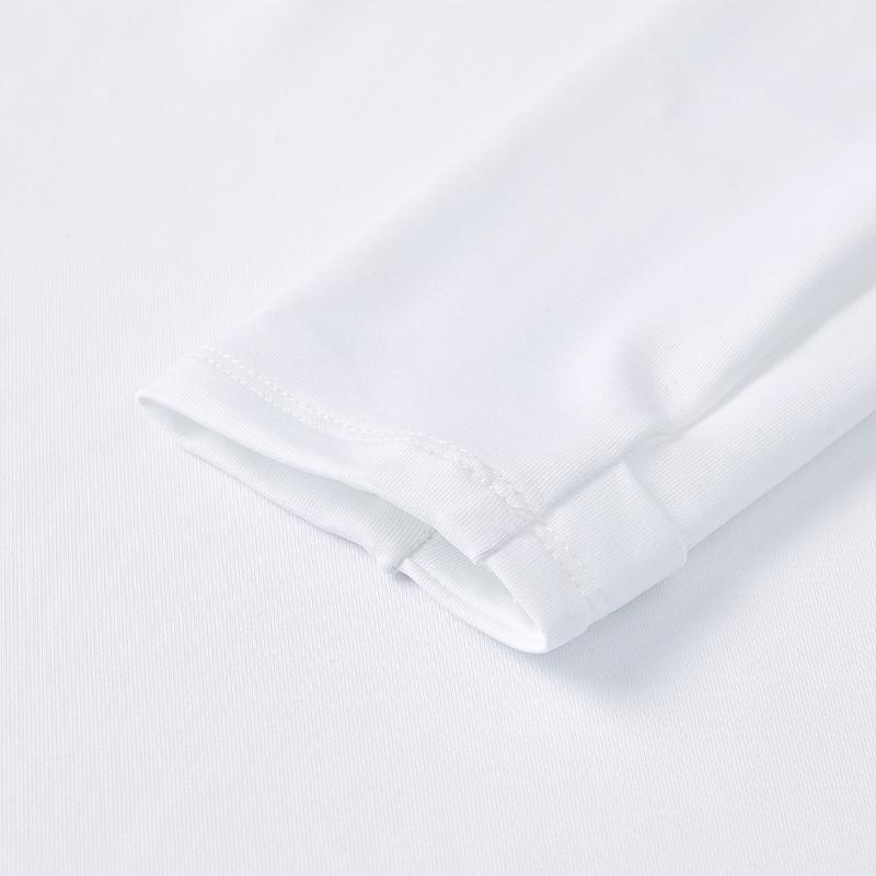 Children's half-zip training long-sleeved shirt [white] 