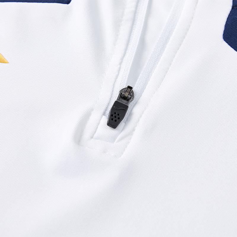 Children's half-zip training long-sleeved shirt [white] 