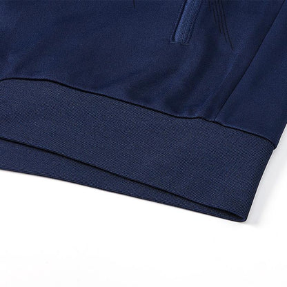 Men's collared knitted jacket [Navy Blue] 