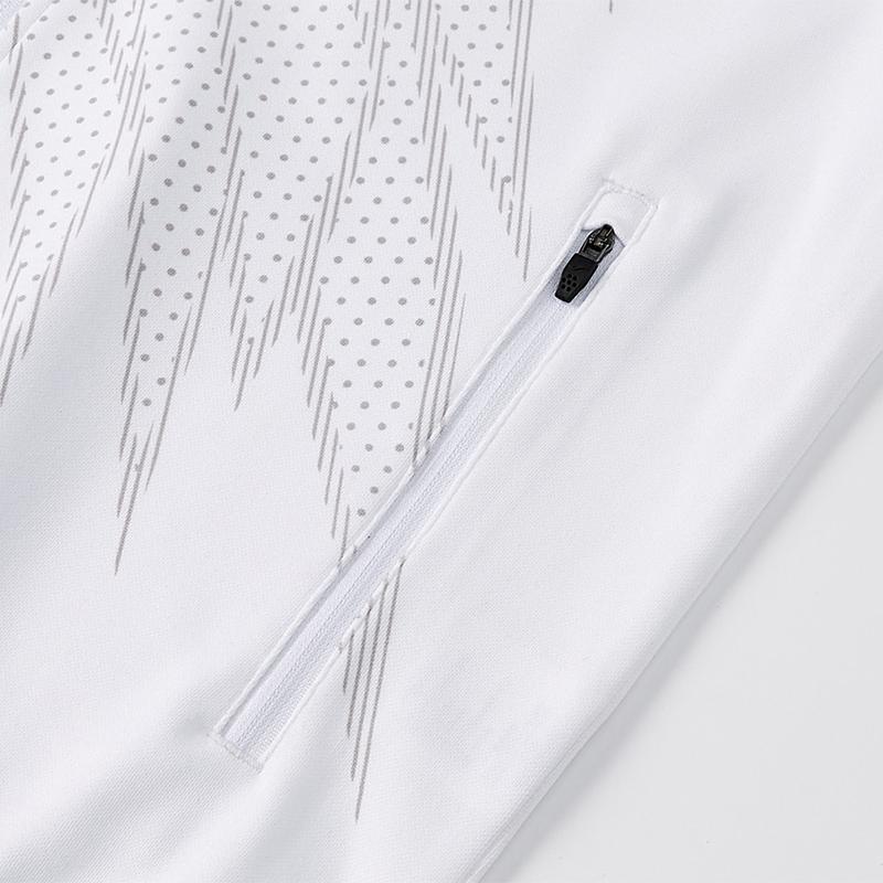 Men's collared knitted jacket [white] 