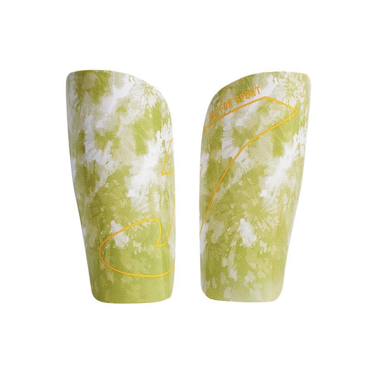 Extra strong cushioning football shin guards [fluorescent green] 