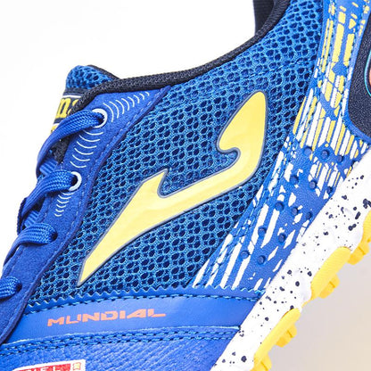 成人碎釘足球鞋 MUNDIAL - TF 【藍/黃色】