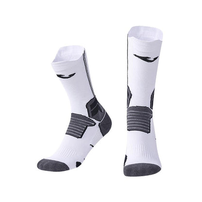 Anti-slip mid-calf football socks [white] 