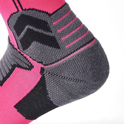 Anti-slip mid-calf football socks [rose color]