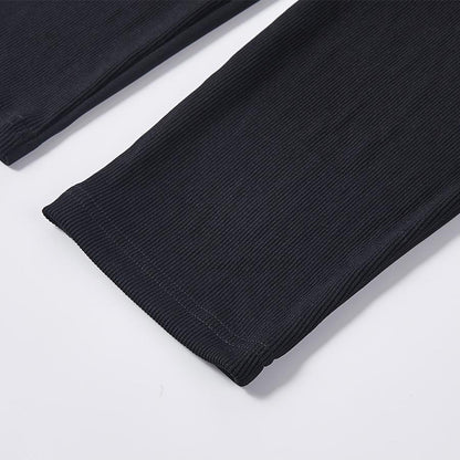 CLASSIC series men's knitted leggings trousers [black] 