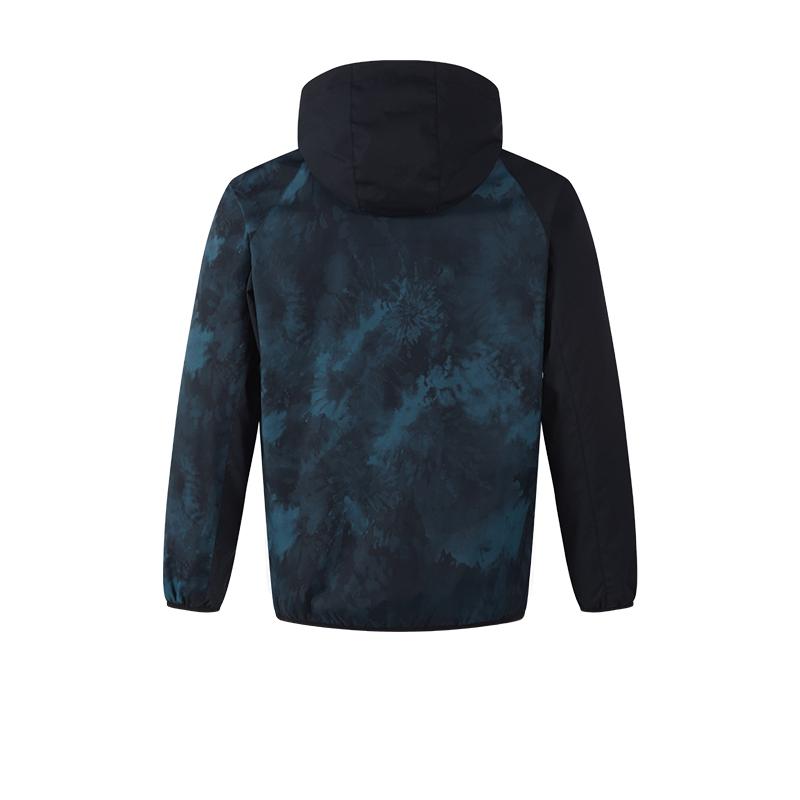 GAIA series hooded training jacket [black and green]