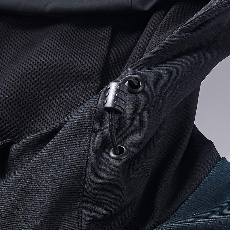 GAIA series hooded training jacket [black and green]