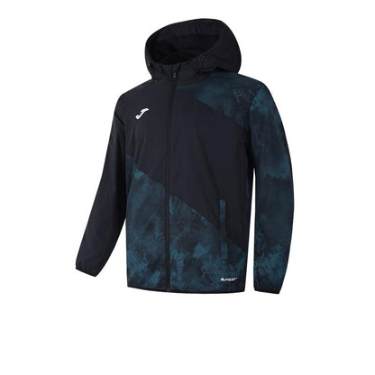 GAIA series hooded training jacket [black and green]