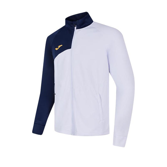 Men's knitted fitness jacket [white and navy blue] 