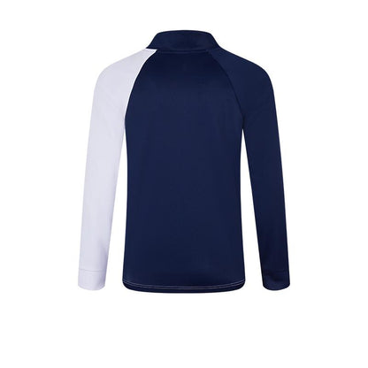 Men's knitted fitness jacket [white and navy blue] 