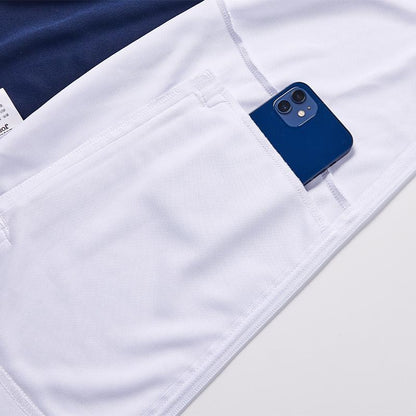 Men's knitted fitness jacket [white and navy blue] 