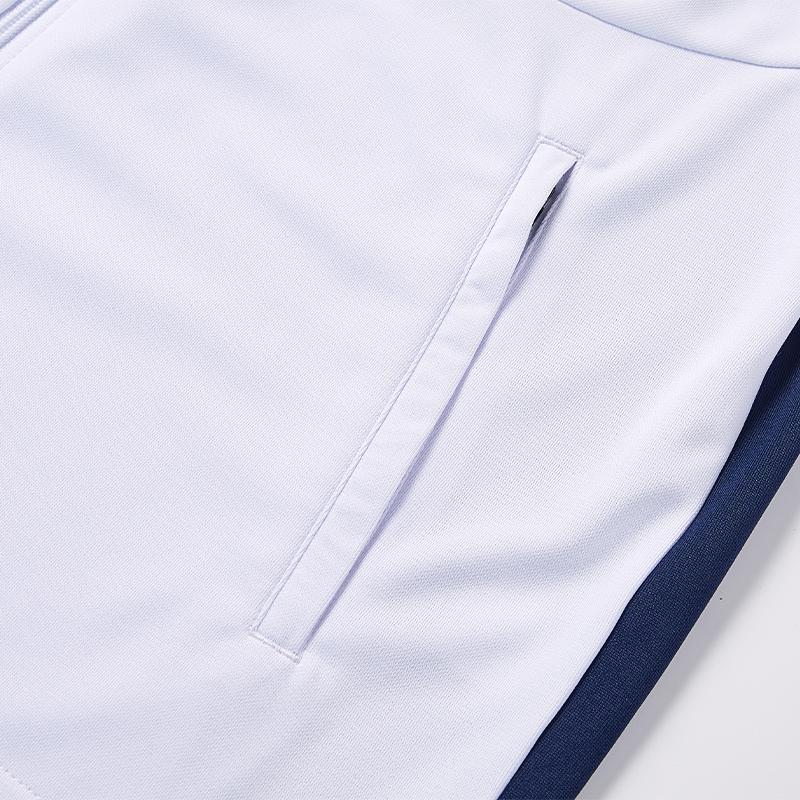 Men's knitted fitness jacket [white and navy blue] 