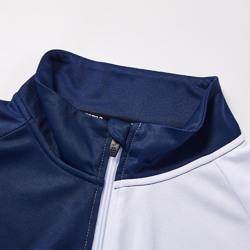 Men's knitted fitness jacket [white and navy blue] 