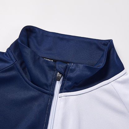 Men's knitted fitness jacket [white and navy blue] 